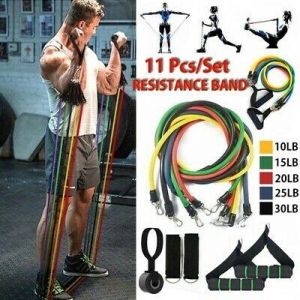    11pcs Resistance Bands Set Exercise Fitness Tube Workout Bands Strength Training